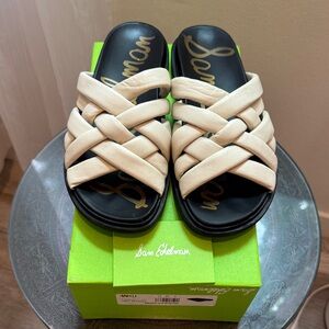 Sam Edelman Vaughn  Cream learher Woven Sandals size 10